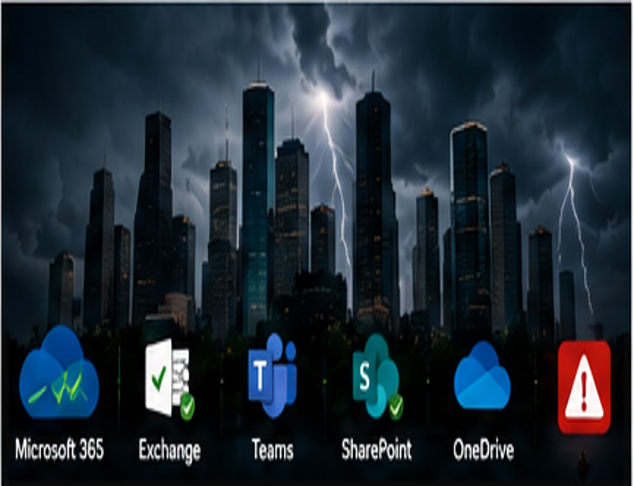 Microsoft 365 outage planning for a Houston business with a service interruption warning