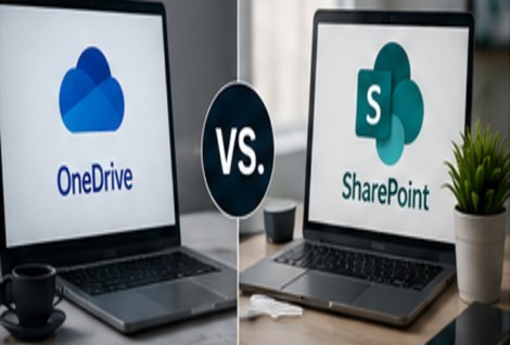 OneDrive versus SharePoint file storage comparison for Houston businesses using Microsoft 365