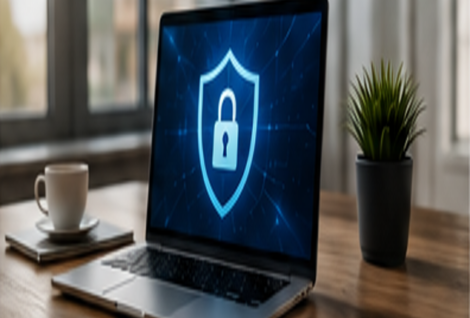 Business website cybersecurity and protection concept for a Houston small business