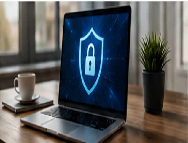 Business website cybersecurity and protection concept for a Houston small business